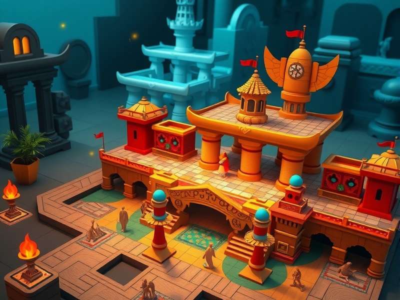 Digital rendering of Azul board game tiles arranged in a colorful mosaic pattern