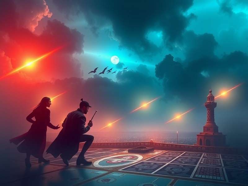 Close-up of an Azul board game scoring in progress with colorful tiles arranged on player boards