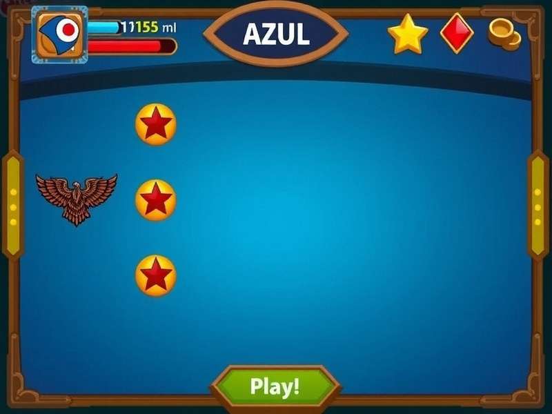 Screenshot of Azul game app interface showing colorful tiles and player board
