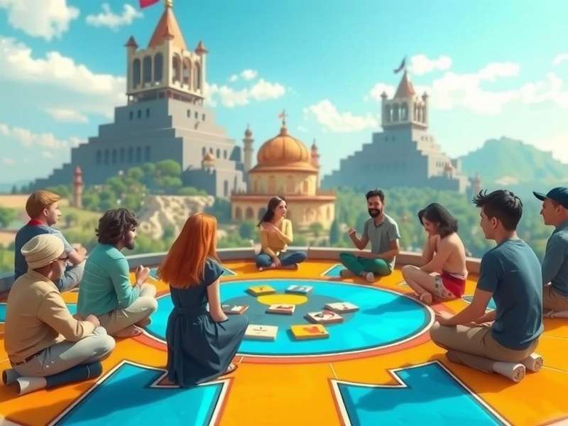 Colorful Azul board game setup with tiles and player boards