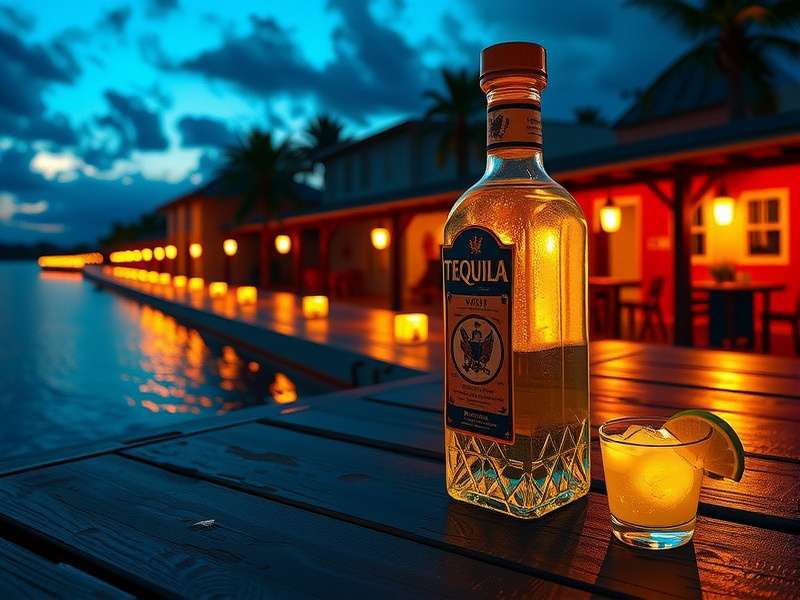 A vibrant game night setup featuring the Azul board game, colorful tiles, and glasses of tequila on a wooden table.