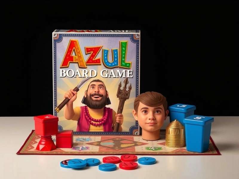 Close-up of hands playing the Azul board game, selecting colorful tiles