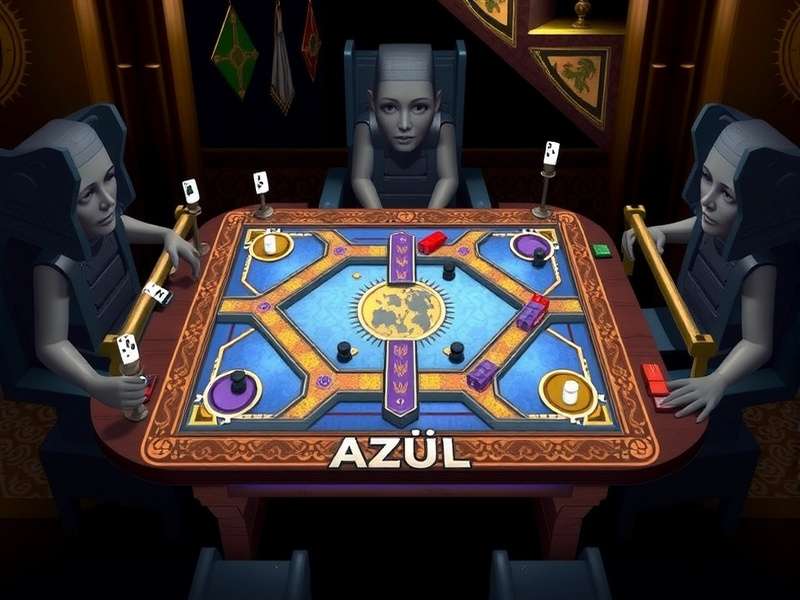 Close-up of strategic tile placement in Azul