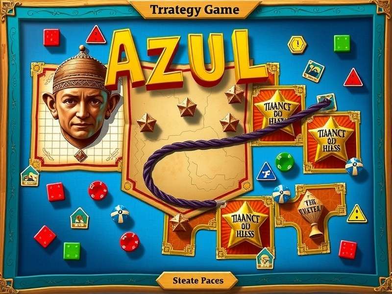 Azul board game tiles arranged in a strategic pattern