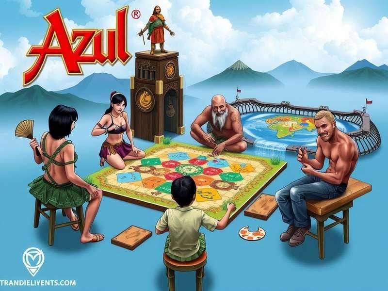 Azul board game expansion set for 6 players with colorful tiles