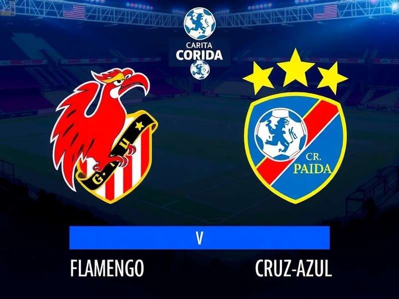 Flamengo player celebrating a goal against Cruz Azul in a packed stadium