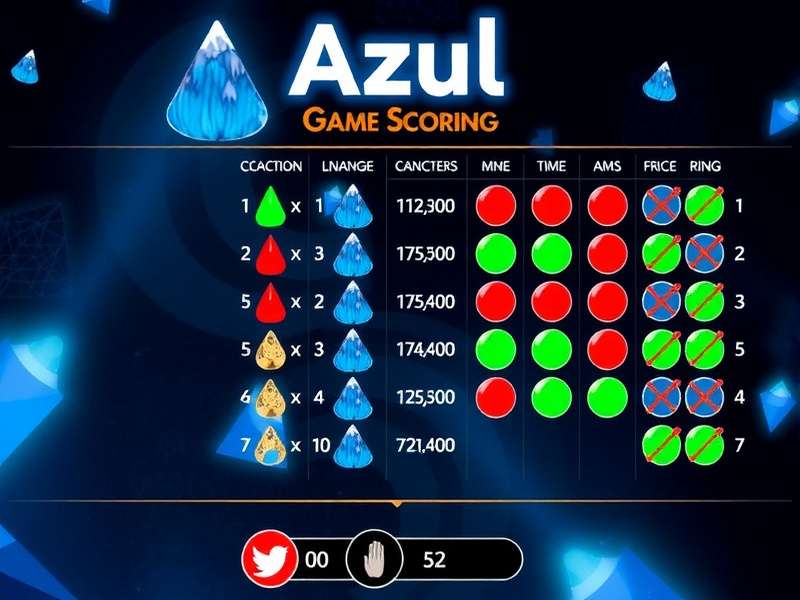 Close-up of an Azul game board showing detailed tile placement and scoring markers