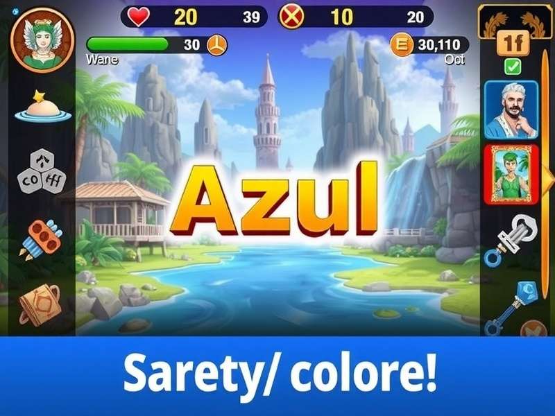 Screenshot of Azul board game online app showing colorful tiles and player boards