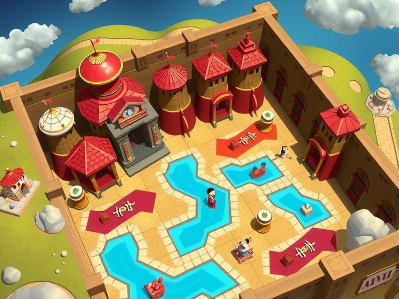 Close-up of colorful Azul game tiles arranged in a pattern