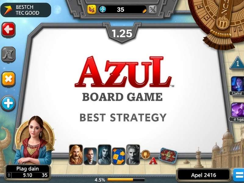 Azul board game setup with colorful tiles