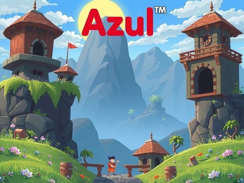 Azul Song album artwork featuring a mosaic of azulejo tiles and musical notes