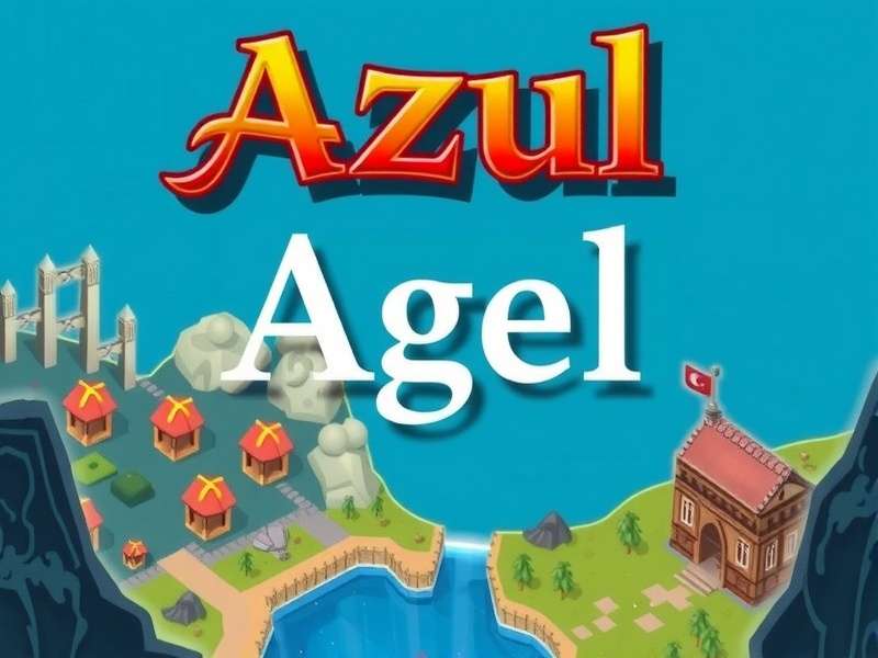 Azul board game setup with colorful tiles and player boards, illustrating the Azul Age Range for families