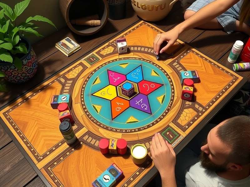 Azul game setup with tiles, player boards, and scoring overview