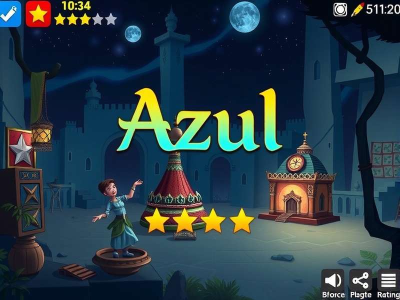 Azul game tiles arranged on a player board during a match