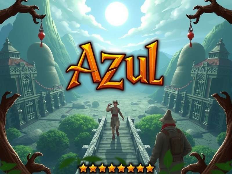 Azul board game tiles display with age rating 8+ overlay