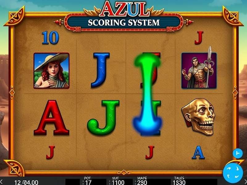 Azul game scoring board showing player score track and completed wall patterns